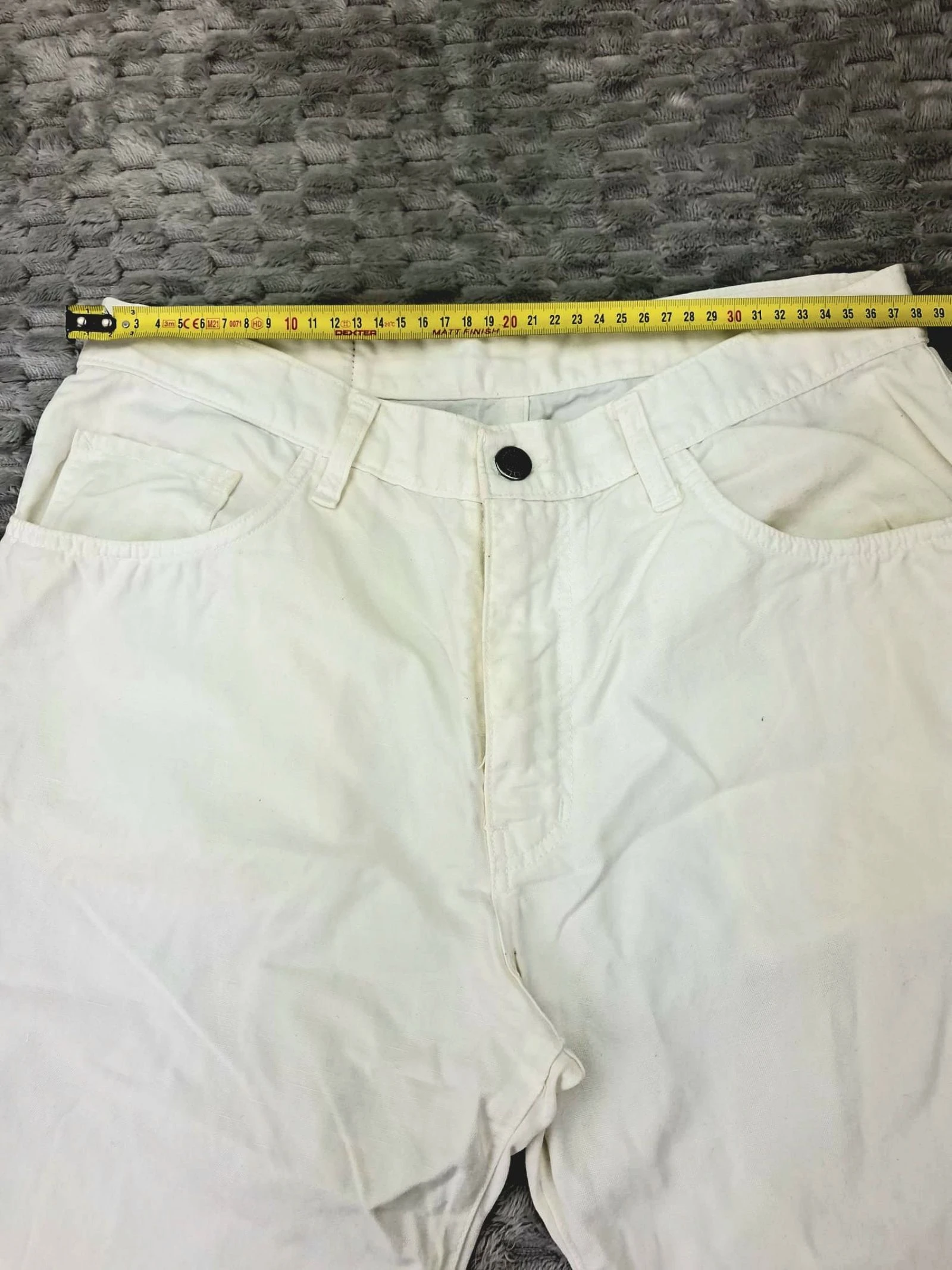 LACOSTE Pantalon vintage en lin et coton blanc des années 80 90 style preppy rétro – photo 12